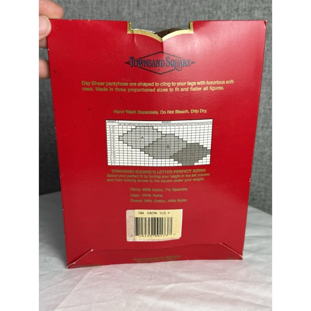Vintage 80s/90s Sears Townsand Square Pantyhose Stockings‎ Suntan Size A NIB